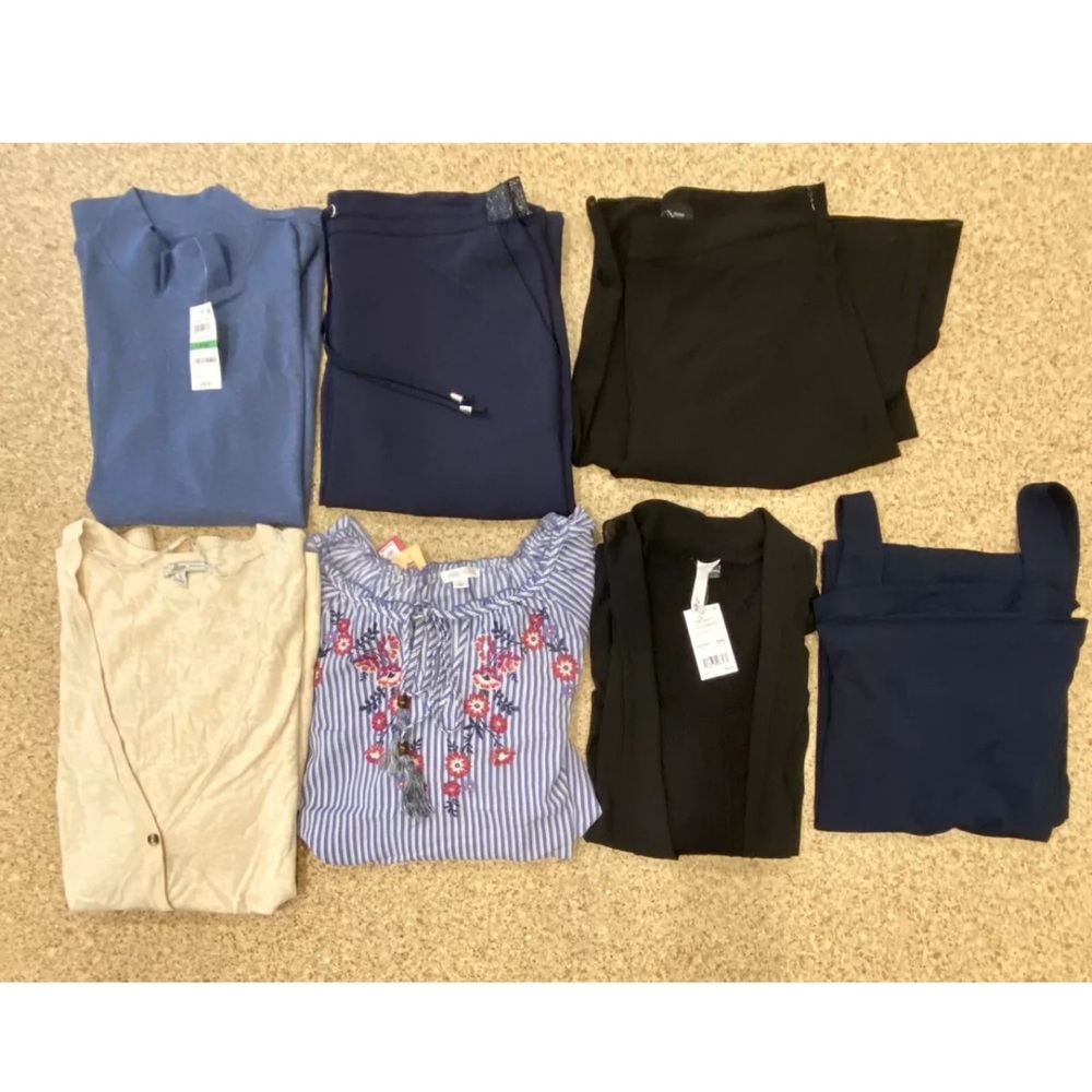 Womens Size Large Mix Lot 7 Pcs NWT tops pants dress
